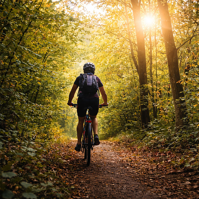 Pistă de biciclete prin pădure